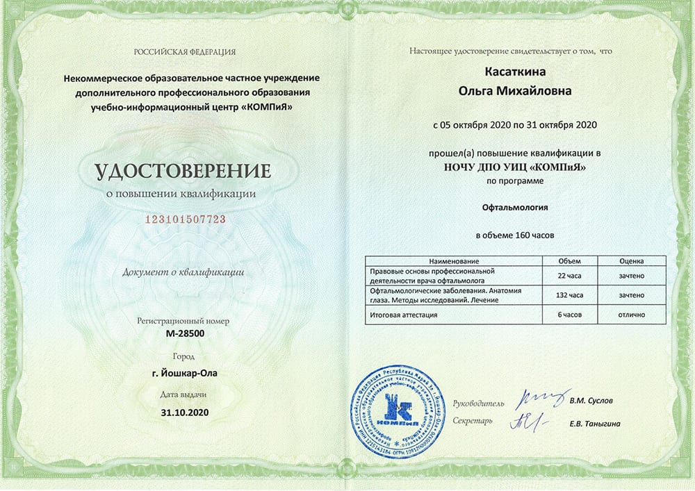 Сертификаты врача